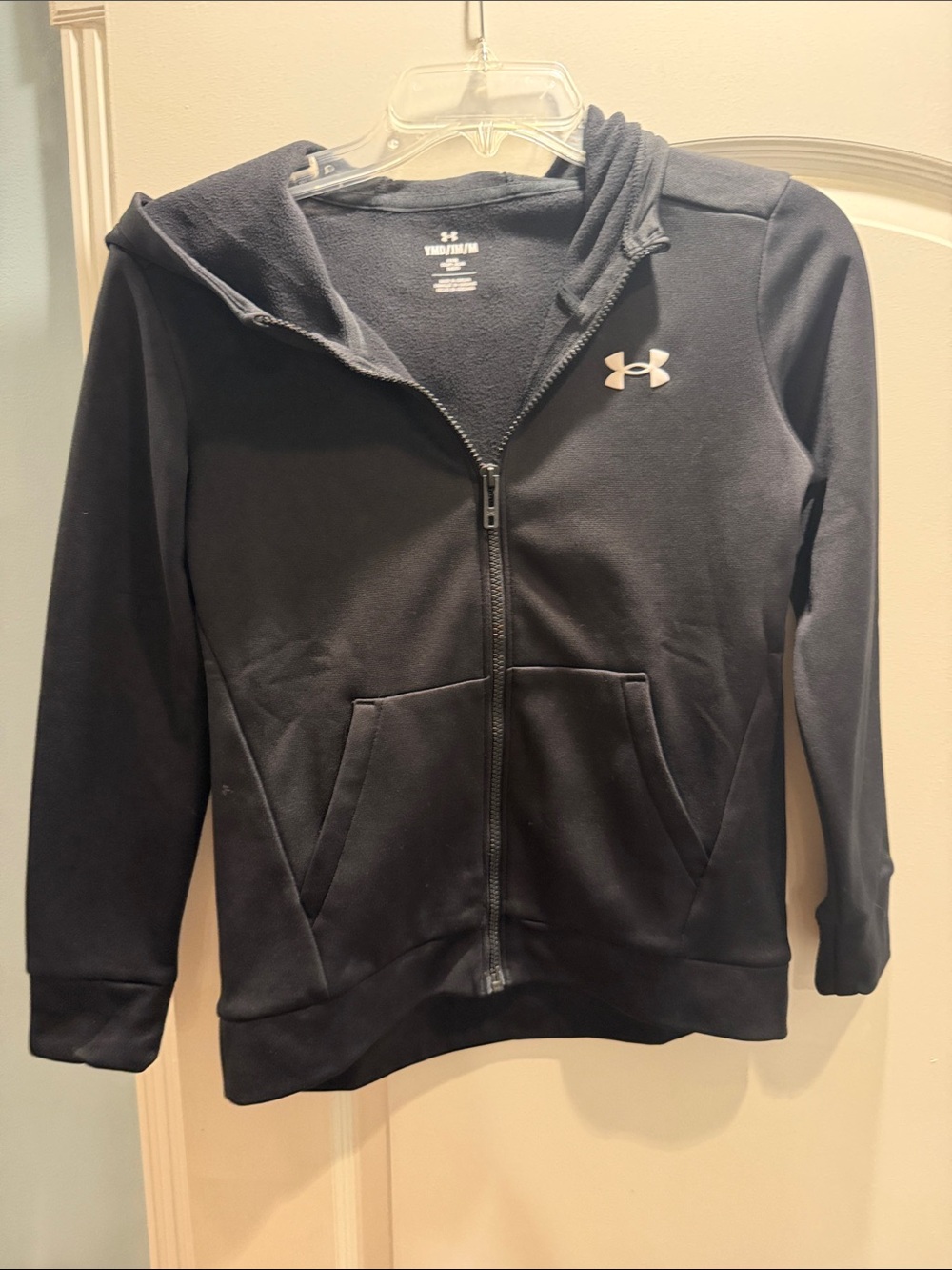 Under Armour Kids Black Full-Zip Hoodie with Logo Accent
